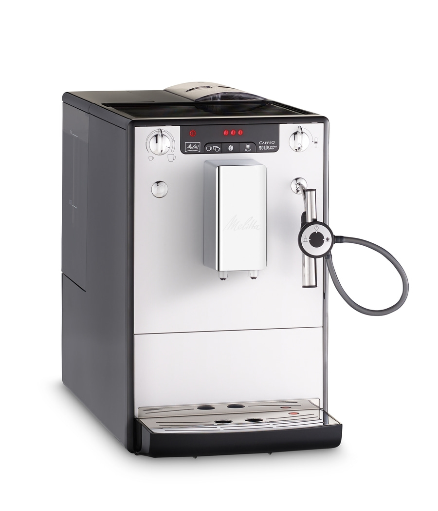 MELITTA Kaffeevollautomat Solo & Perfect Milk E 957-203 Silber kompakt