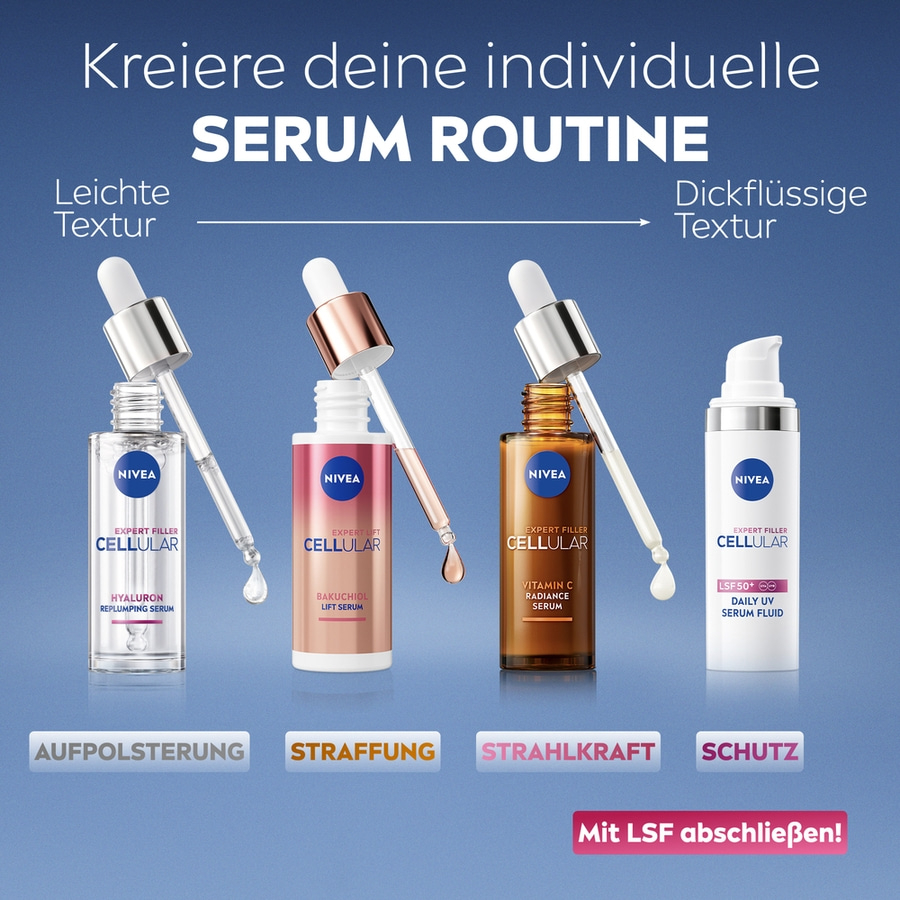 NIVEA Cellular Skin Boosting Solution mit Vitamin C Serum, Hyaluron & Bakuchiol NIVEA Cellular Skin Boosting Solution mit Vitamin C Serum, Hyaluron & Bakuchiol