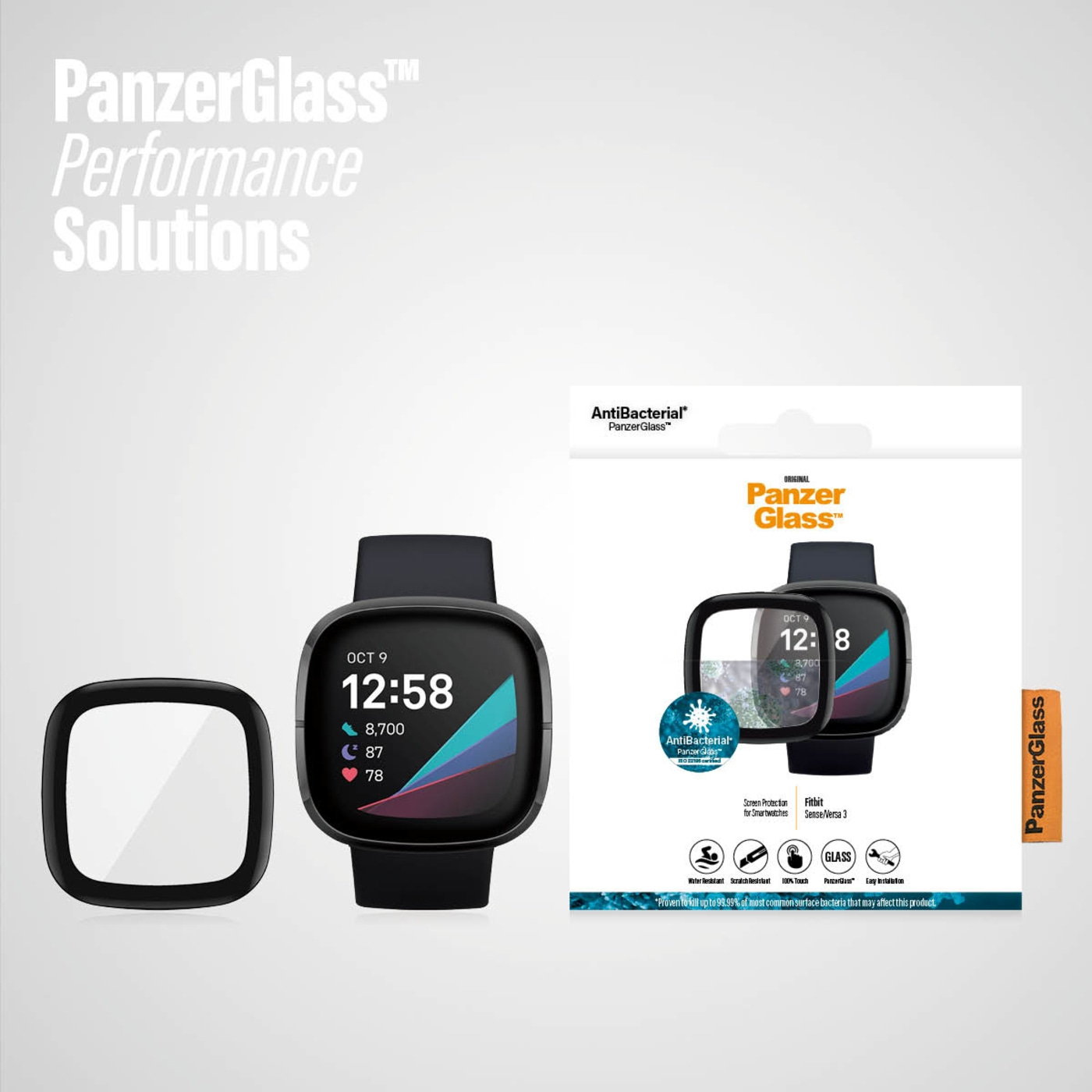 PanzerGlass™ Fitbit Sense | Versa 3 | Screen Protector Glass Displayschutzfolie