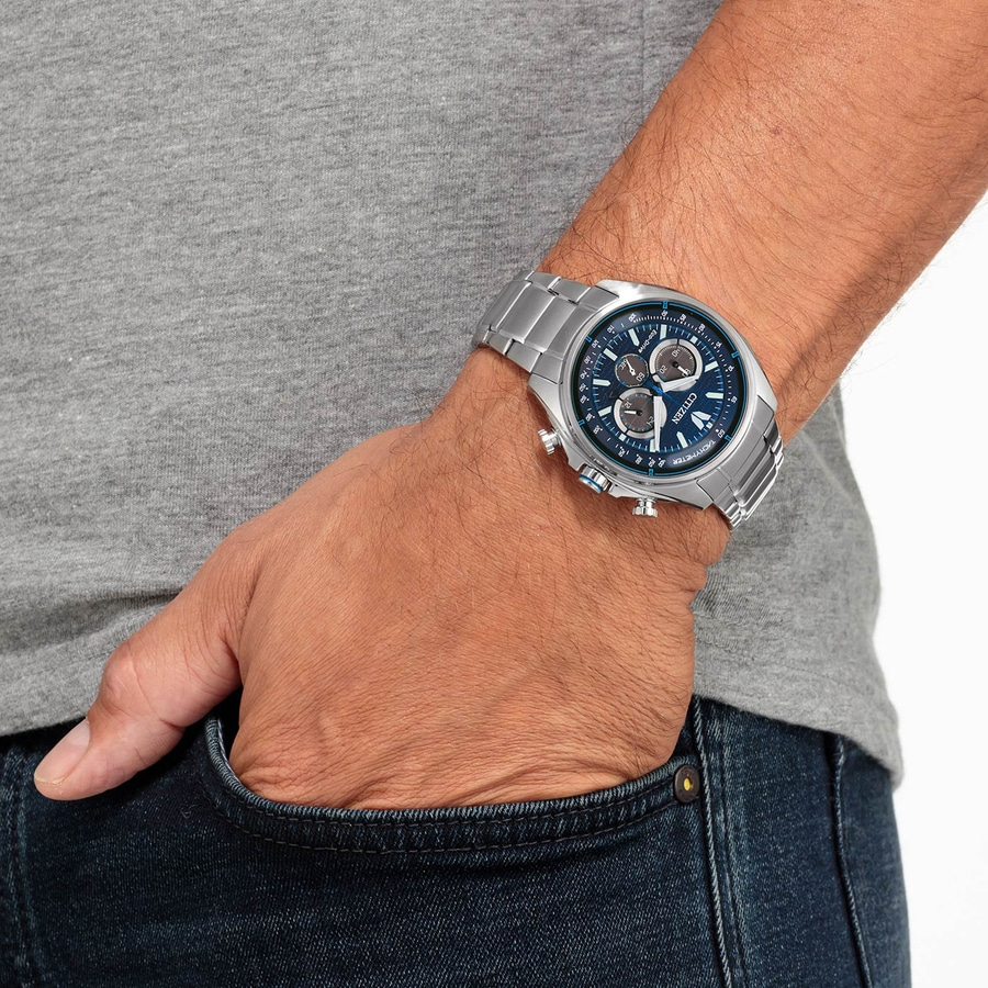CITIZEN Herren Armbanduhr CA4560-81L Eco-Drive Chronograph Edelstahl 44mm B-Ware