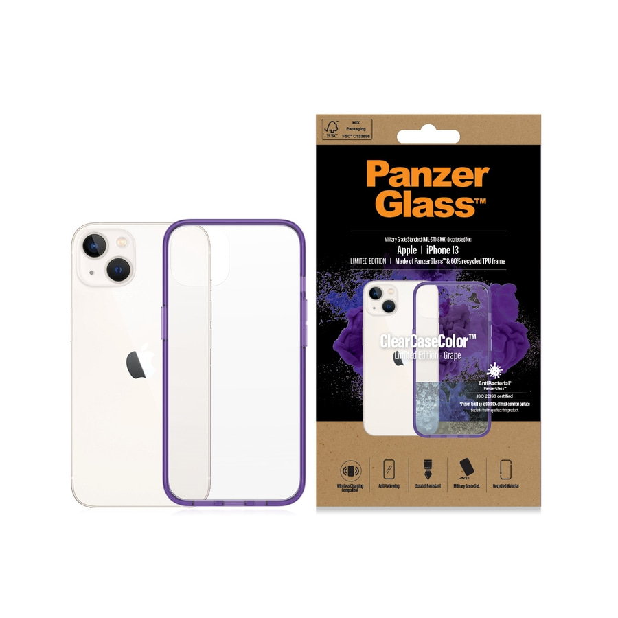 PanzerGlass™ Handyhülle Clear Case Color iPhone 13 TPU Schutzhülle
