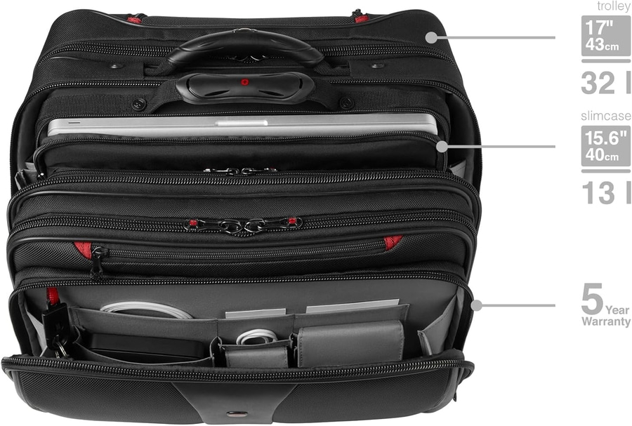 WENGER 2-teiliges Business Tasche Patriot Rolltasche + Laptop Tasche Schwarz