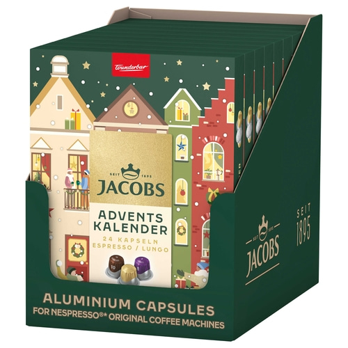 JACOBS Kapseln ADVENTSKALENDER 2025 - 9x 24 Nespresso®* kompatible Kaffeekapseln