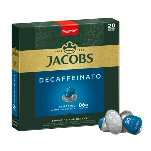 JACOBS Kapseln Decaffeinato Classico 6 entkoffeiniert 200 Nespresso®* kompatibel