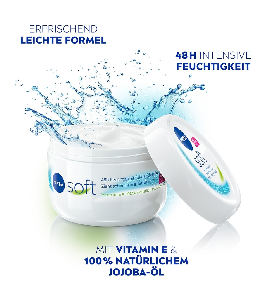 Nivea Soft Creme mit Vitamin E und Jojoba-Öl für Feuchtigkeit