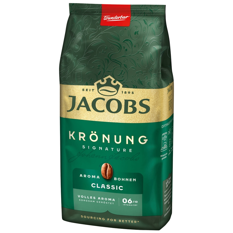 JACOBS Kaffeebohnen Krönung Aroma-Bohnen Classic 12 x 500g ganze Bohnen geröstet