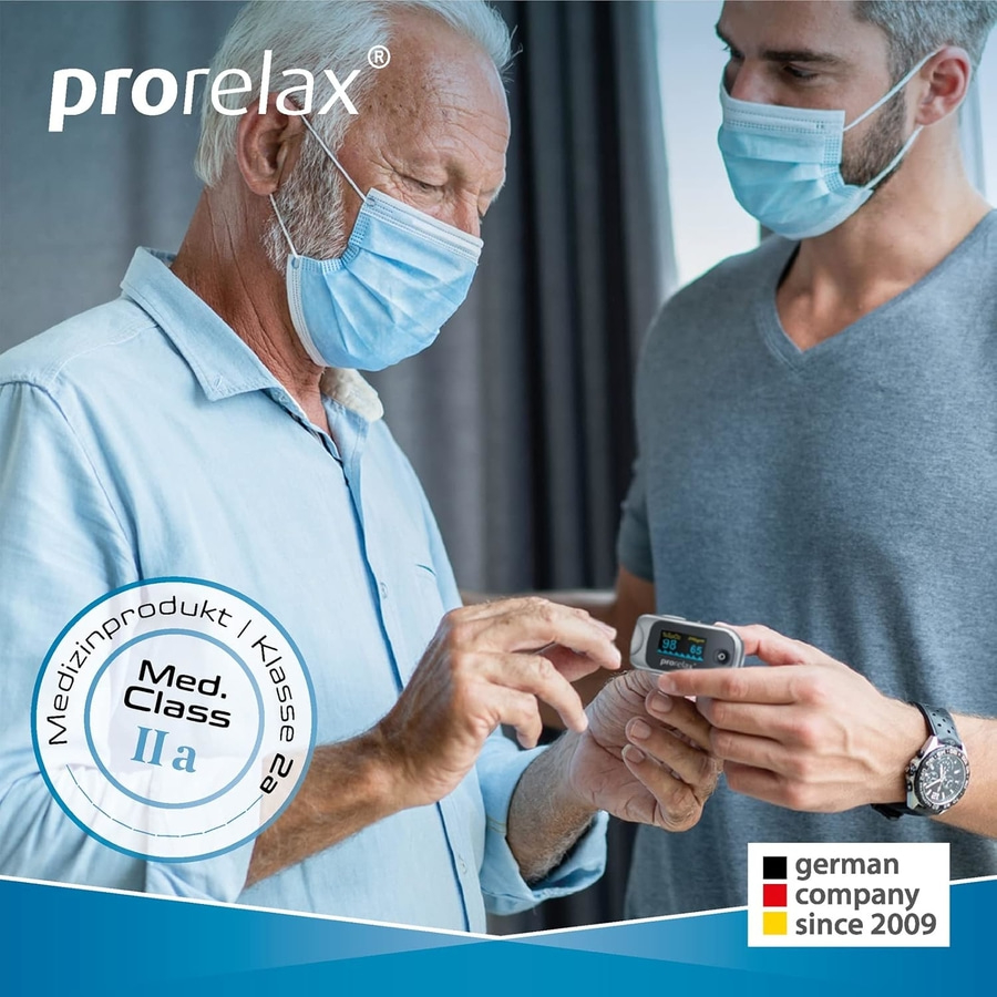 PRORELAX Pulsoximeter 12021 LED-Display Herz-Puls-Frequenz Messung NEU