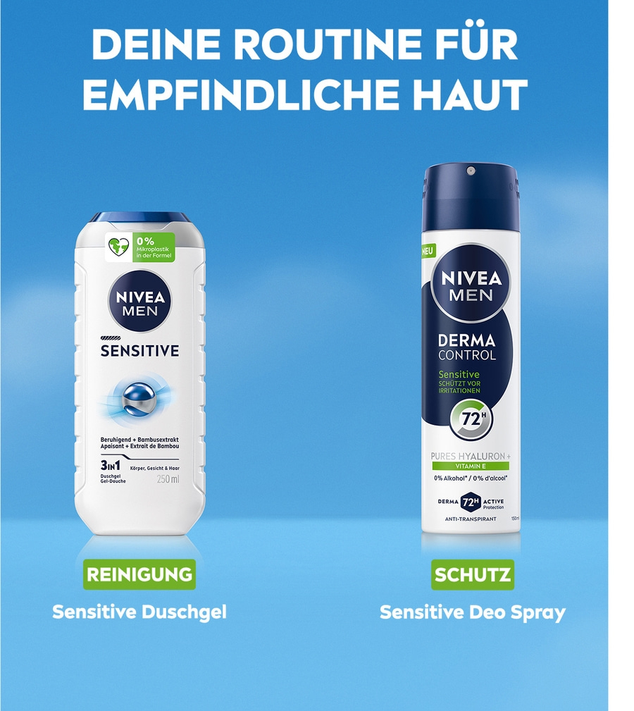NIVEA Deodorant Men Derma Control Sensitiv Deospray 6 x 150ml