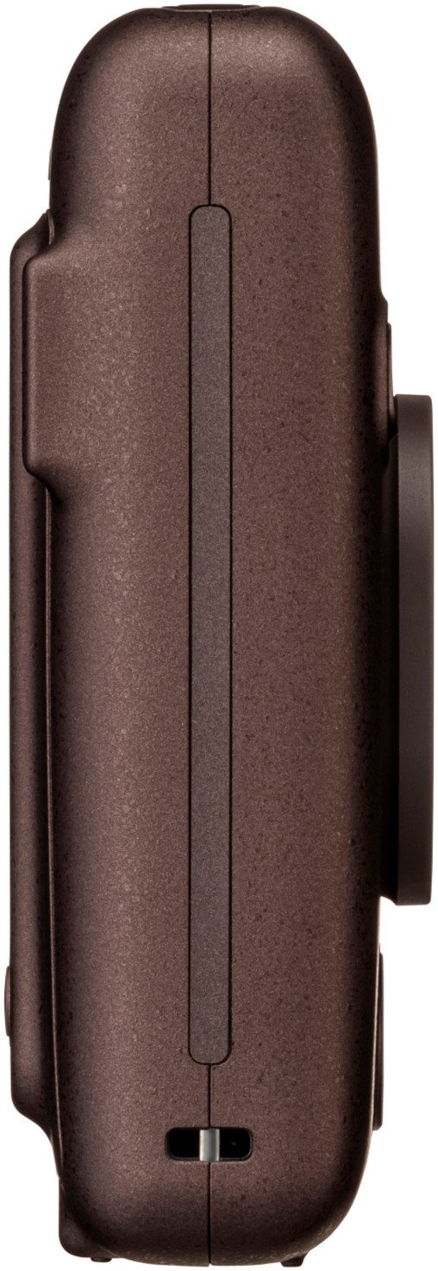 Braune digitale Kamera auf weißem Hintergrund, Seitenansicht