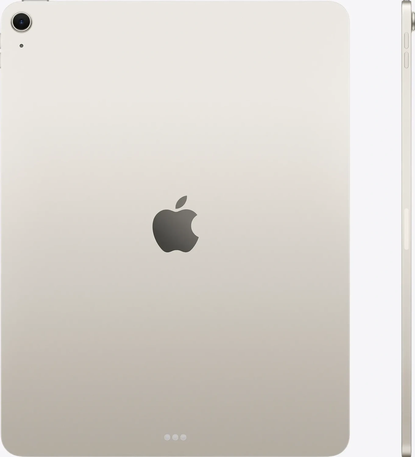 Ein silbernes Apple iPad Pro mit einem Apple-Logo auf der Rückseite und einer Kamera.