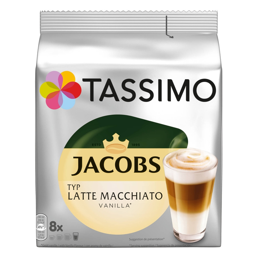 TASSIMO Kapseln Jacobs Latte Macchiato Vanilla T Discs 40 Getränke Kaffeekapseln
