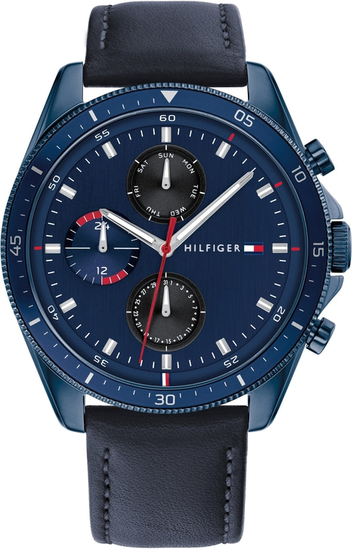 TOMMY HILFIGER Armbanduhr Herren PARKER 1791839 Quarz Lederarmband 44mm B-WARE