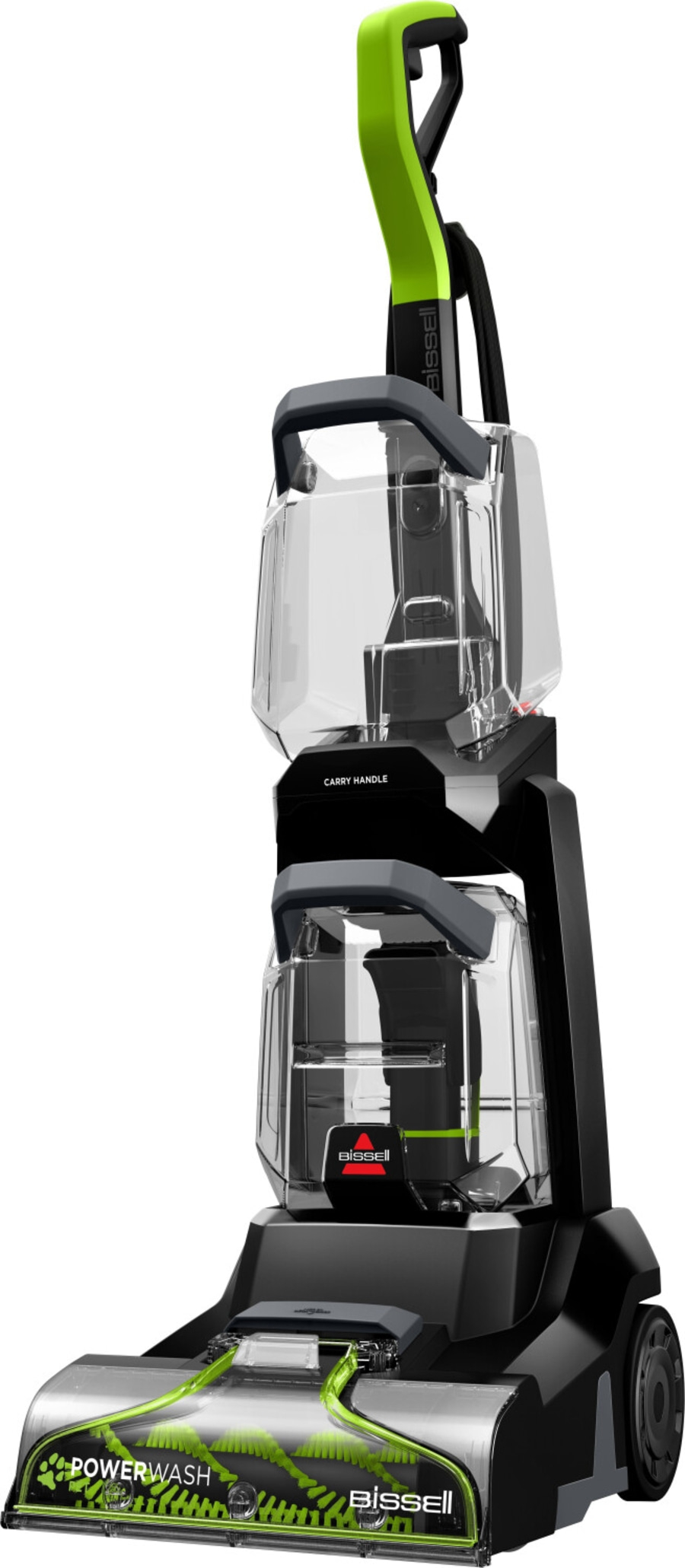 Bissell Powerwash Teppichreiniger, schwarz und grün, mit Griff und Behältern