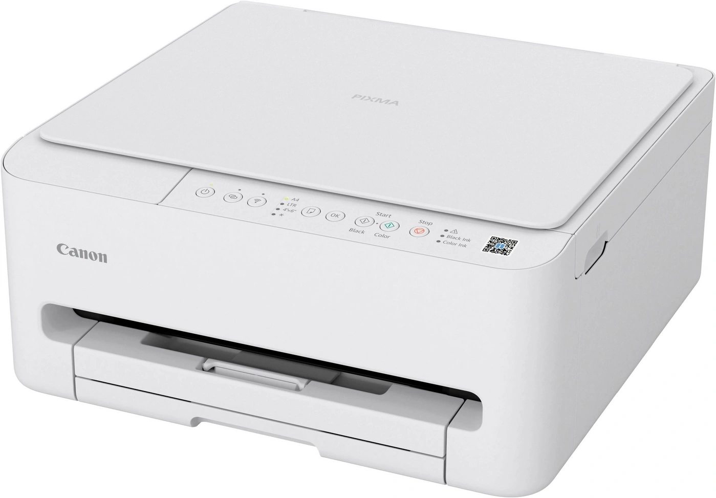 Eine weiße Canon Pixma Drucker mit Papierausgabe.