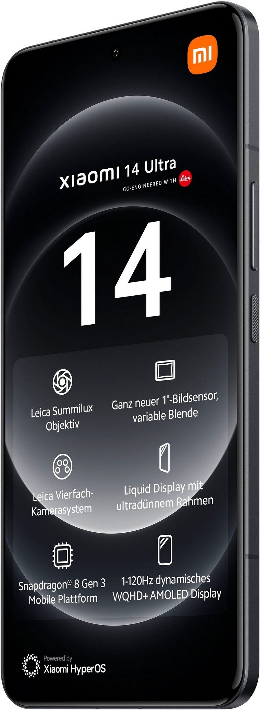 XIAOMI Smartphone 14 Ultra 6,73 Zoll 16+512GB 5G 50MP DualSIM schwarz NEU Xiaomi 14 Ultra Smartphone mit Leica Kamera, Snapdragon Prozessor und AMOLED Display.