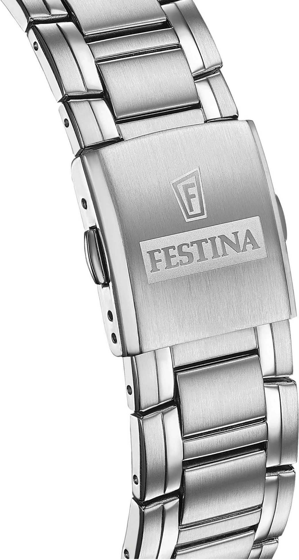 Festina-Uhr mit silbernem Armband und silberner Schließe