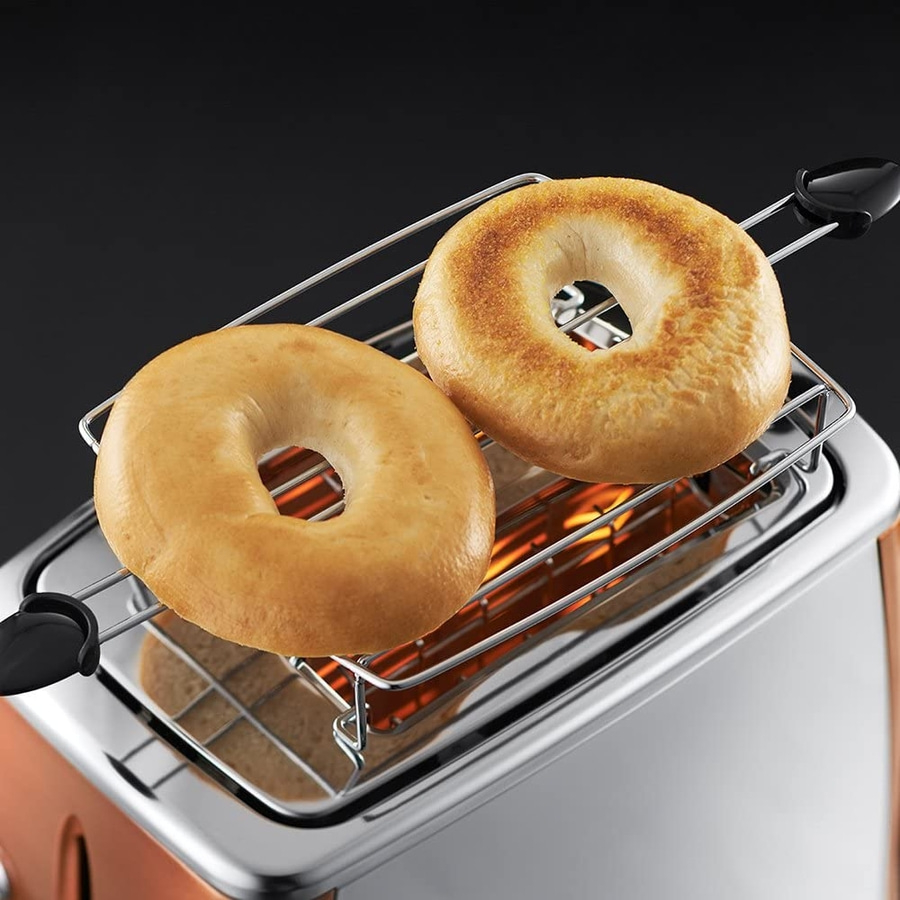 RUSSELL HOBBS Toaster Luna Copper Accents 24290-56 2 Schlitz Brötchenaufsatz