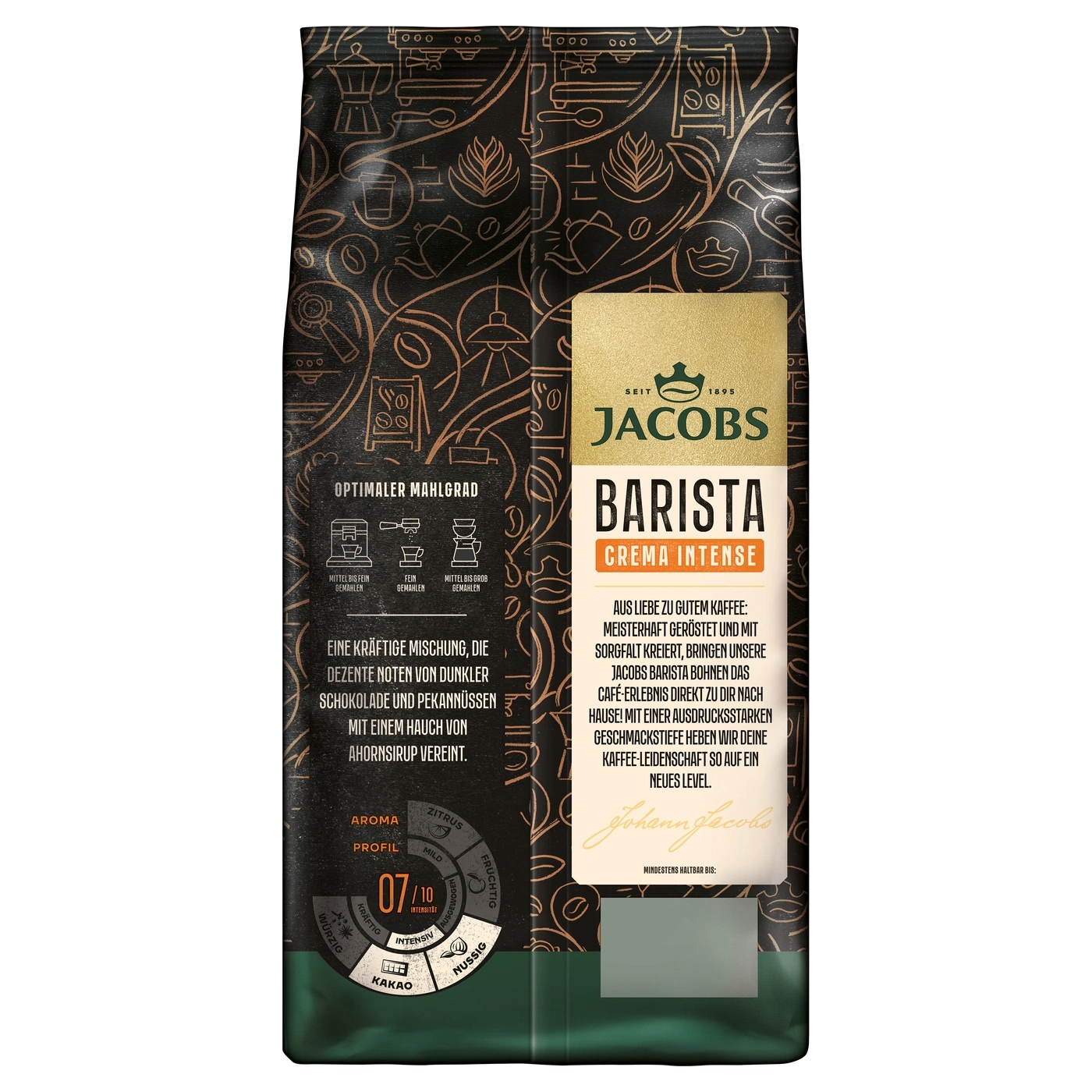 Kaffeepackung mit Jacobs Barista Crema Intense