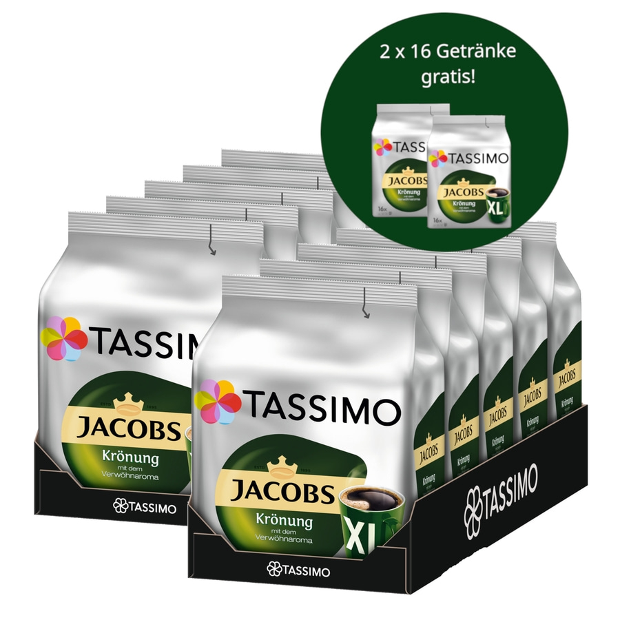 Tassimo Jacobs Krönung Kaffee-Pads, 2x16 Getränke gratis!