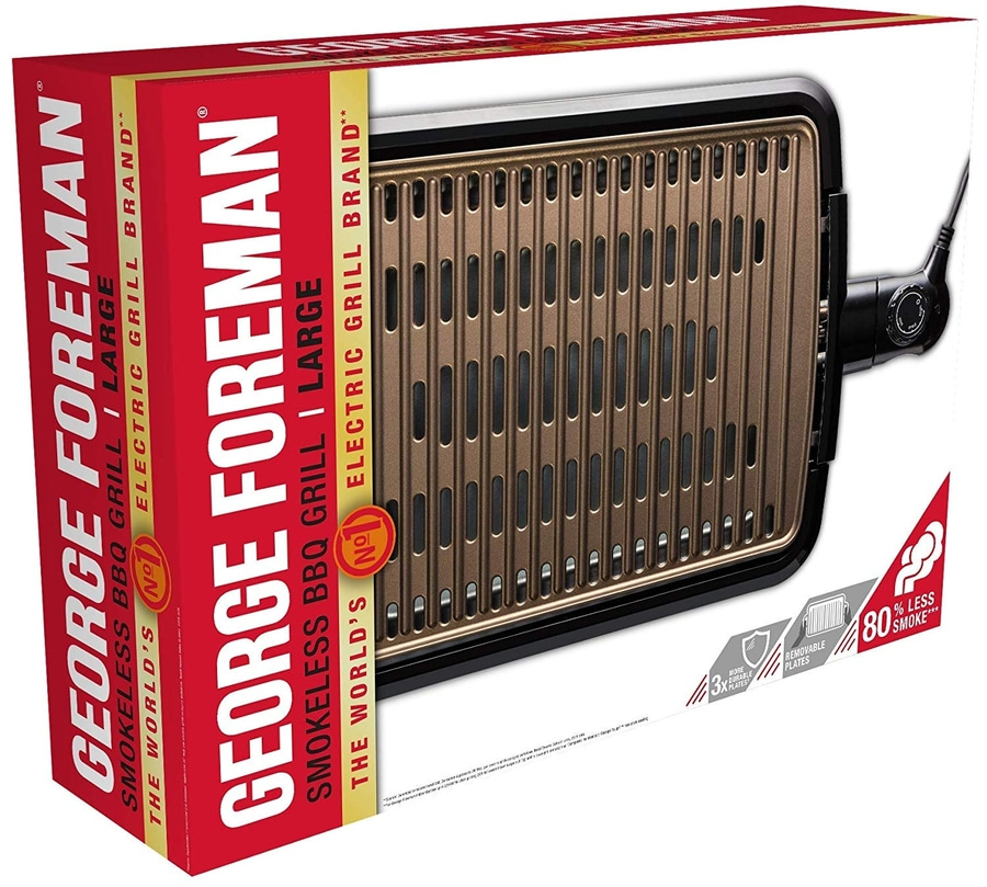 GEORGE FOREMAN Smokeless BBQ Grill 25850-56 raucharmer Indoor Elektro Tischgrill