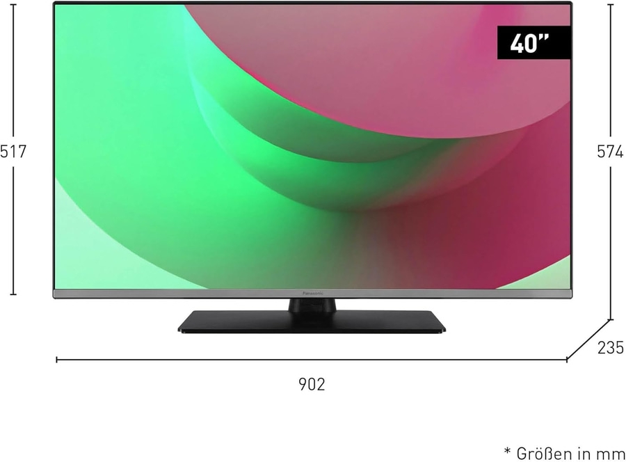 40 Zoll Fernseher mit Abmessungen: 902x574x235 mm