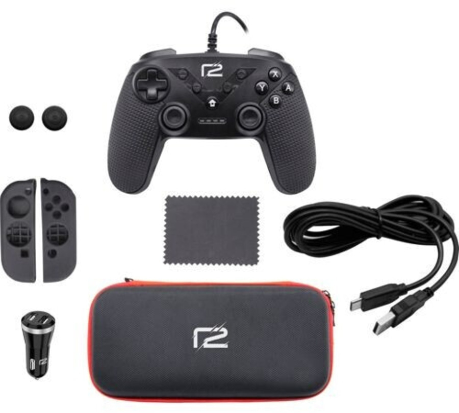 READY2GAMING Nintendo Switch Premium Starter Kit Pro Controller Schwarz NEU