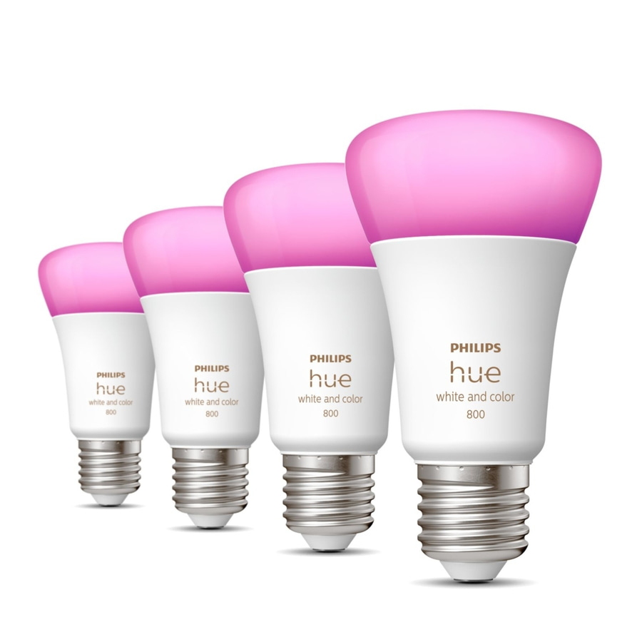PHILIPS Hue White & Color Ambiance 4er Set E27 LED Leuchten Smart Leuchtmittel