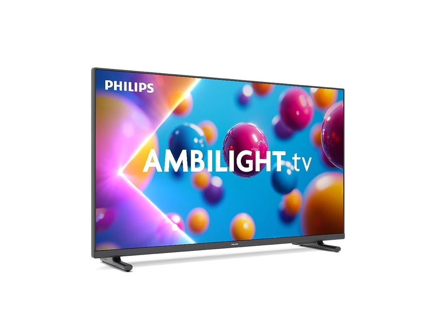 Philips Ambilight TV mit bunten Kugeln auf dem Bildschirm