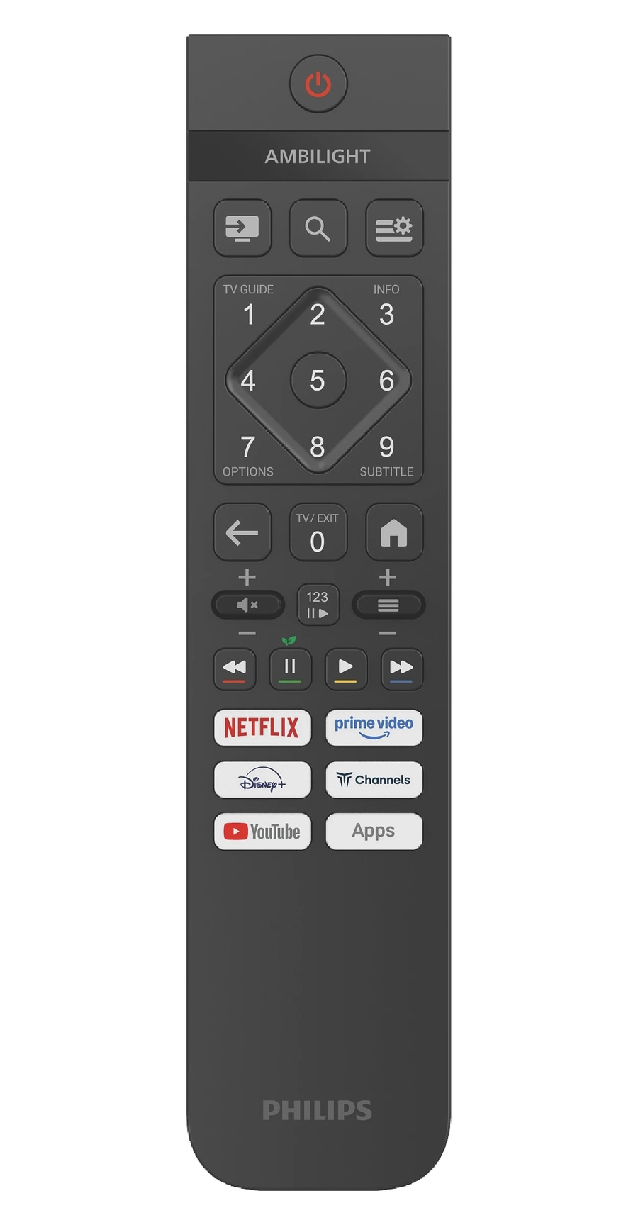 Philips Fernbedienung mit Ambilight, Netflix, Prime Video, Disney+, YouTube