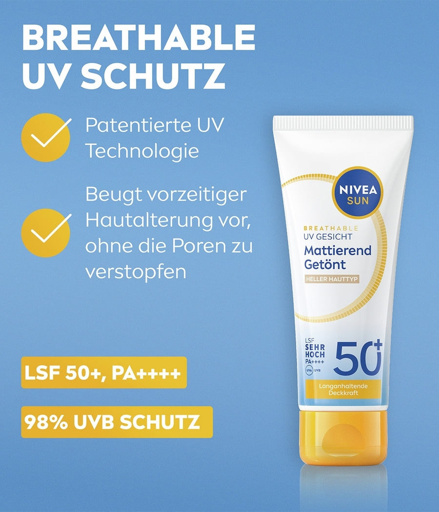 Nivea Sun Gesichtscreme mit LSF 50+ und UVA/UVB Schutz