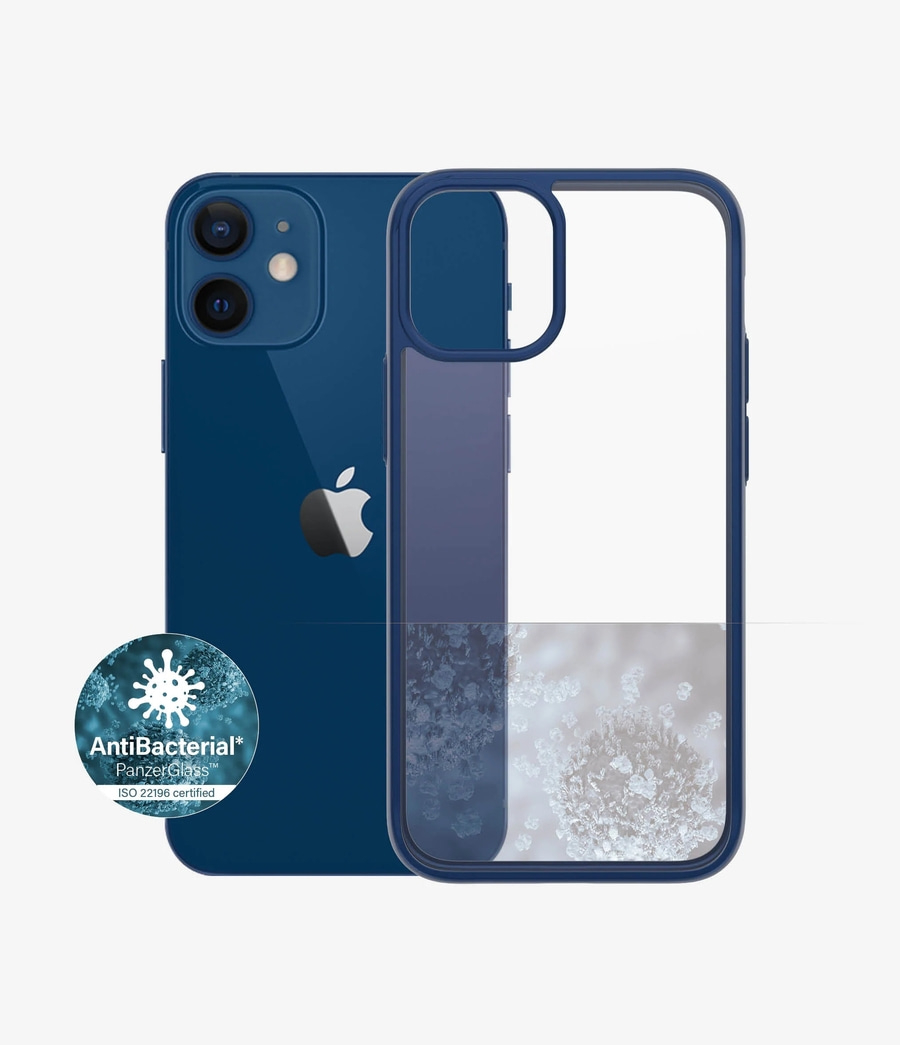 PanzerGlass™ Clear Case iPhone 12 mini Handyhülle TPU Hülle blau Schutzhülle