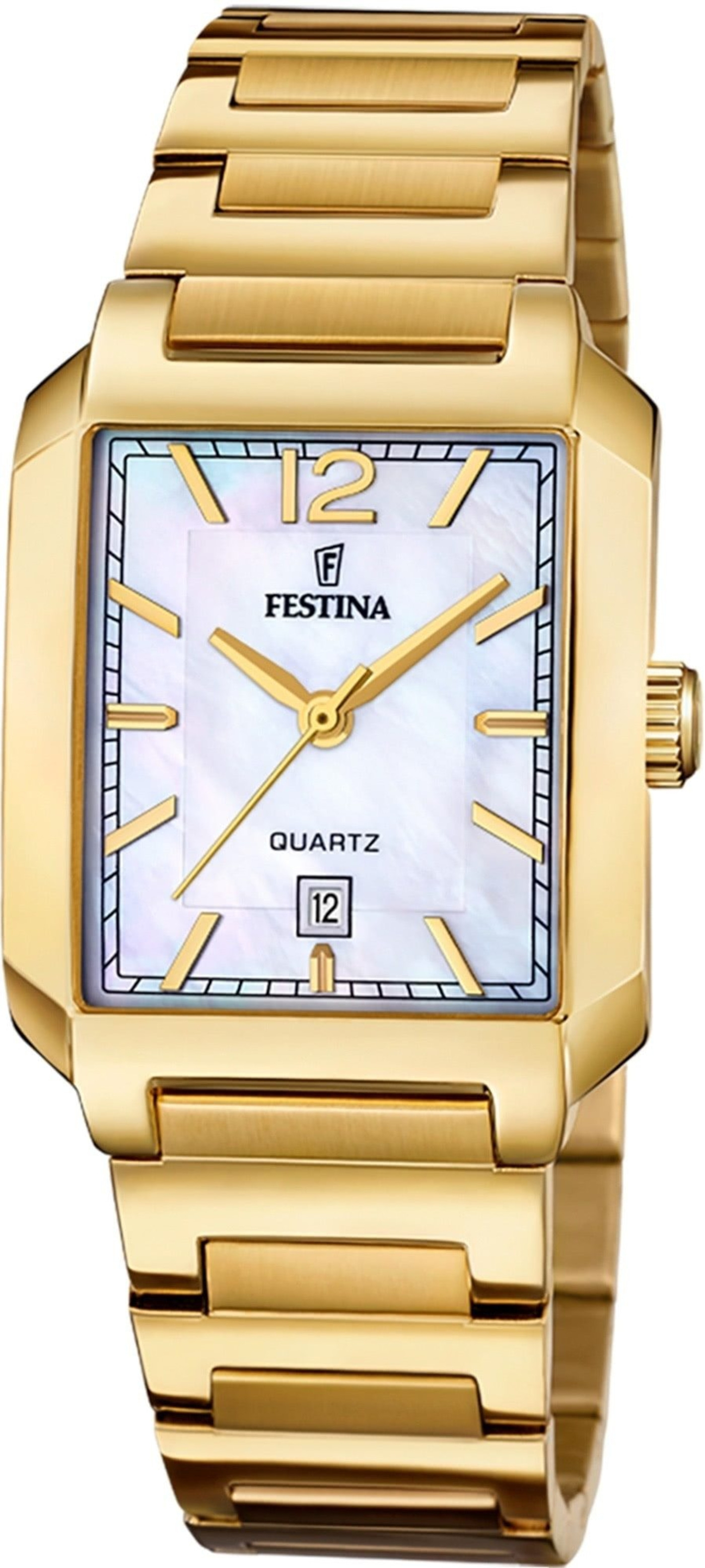 FESTINA Damen Armbanduhr Quarzuhr Festina F20680/2 Edelstahl gold