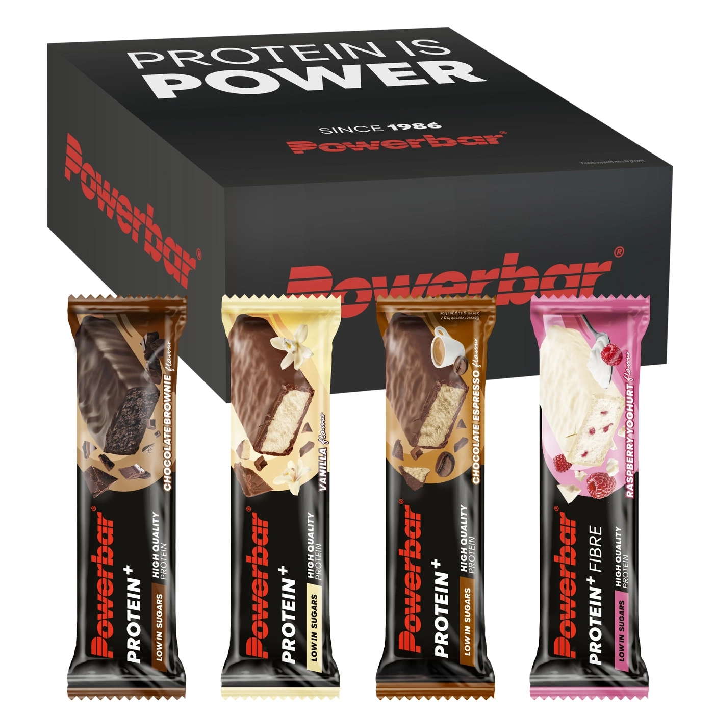 Powerbar Proteinriegel "Chocolate Brownie" "Vanilla" "Chocolate Espresso" "Raspberry Yogurt"