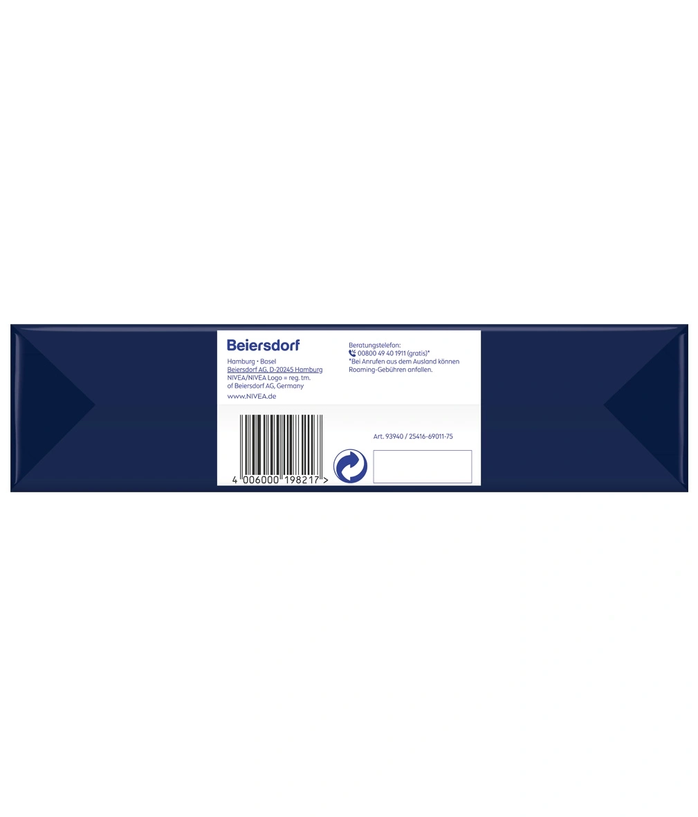 Produktinformationen von Beiersdorf mit Barcode und Telefonnummer