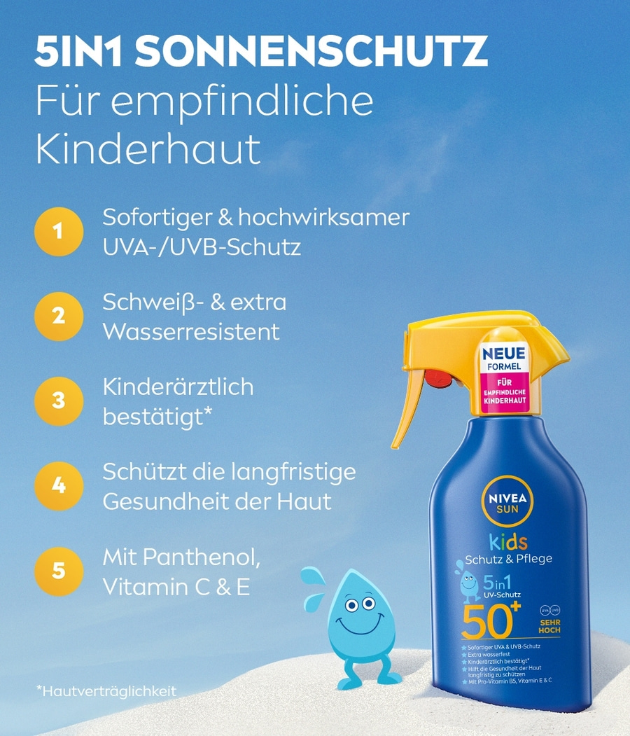 Nivea Sun Kids 5in1 Sonnenschutz Spray für empfindliche Kinderhaut