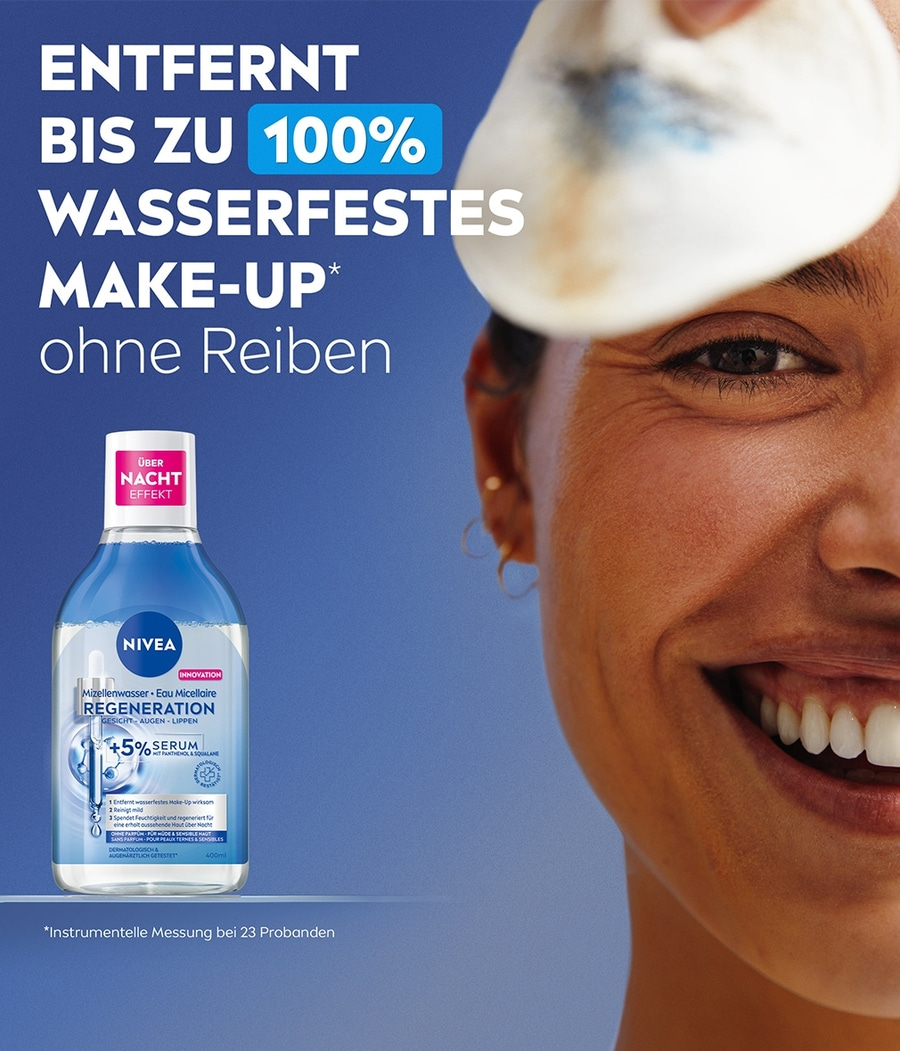 Nivea Make-up Entferner, entfernt wasserfestes Make-up, ohne Reiben, Regeneration