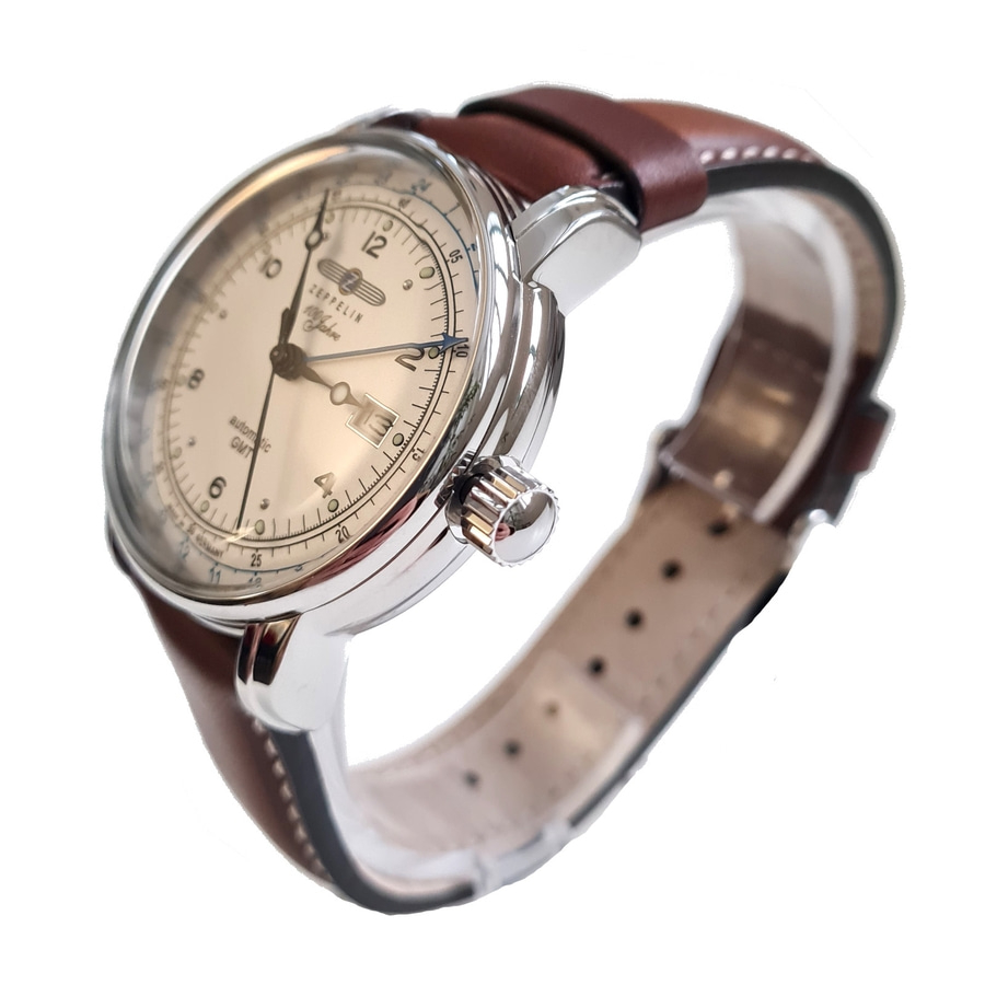 ZEPPELIN Herren Armbanduhr 8666-1 Automatikuhr Datum Lederarmband 43mm B-WARE