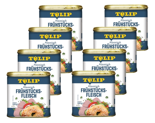 TULIP 8x 340g Frühstücksfleisch Original Dänische Delikatesse Konservendose NEU