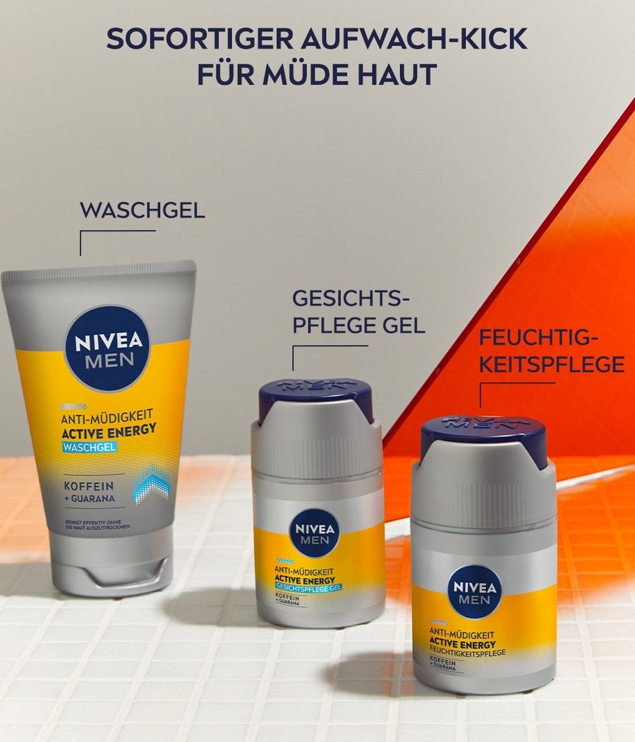 NIVEA MEN Active Energy Feuchtigkeitspflege Gesichtscreme Koffein Guarana 2x50ml