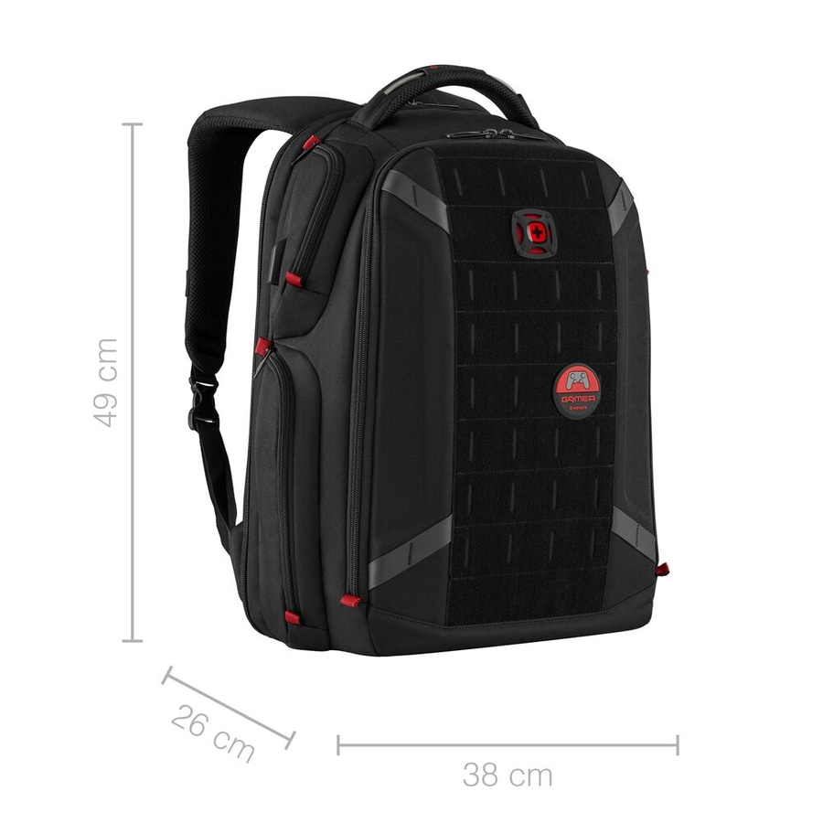 WENGER Gaming-Laptop-Rucksack PlayerOne 17,3" Laptop USB Tablet-Fach 29L Schwarz