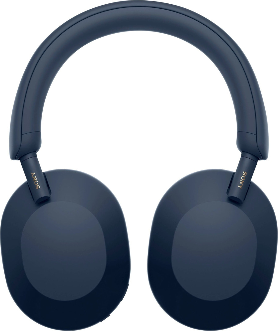Dunkelblaue Kopfhörer mit SONY-Logo, Over-Ear-Design, für Musikgenuss und Komfort