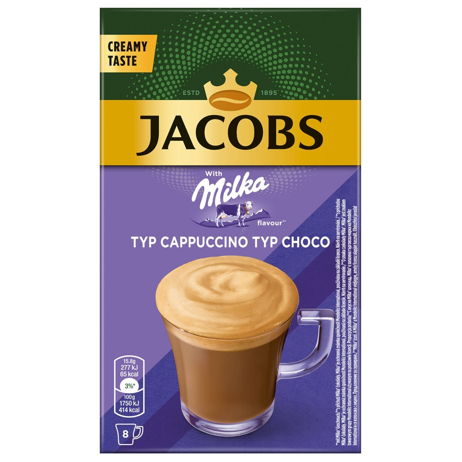 JACOBS Löskaffee Typ Cappuccino Milka* Geschmack 10 x 8 Sticks - 80 Getränke