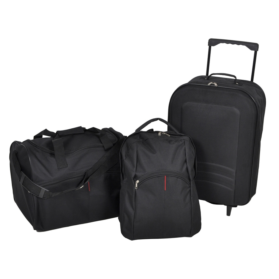 Reisetaschen SET 3-teilig Trolley Reisetaschen Rucksack Kofferset schwarz NEU