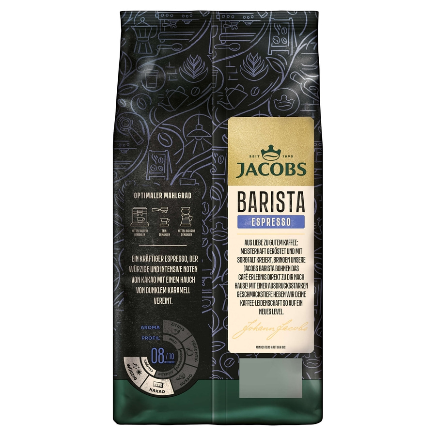 JACOBS Kaffeebohnen Barista Editions Espresso Espressobohnen 4x 1 kg Ganze Bohne