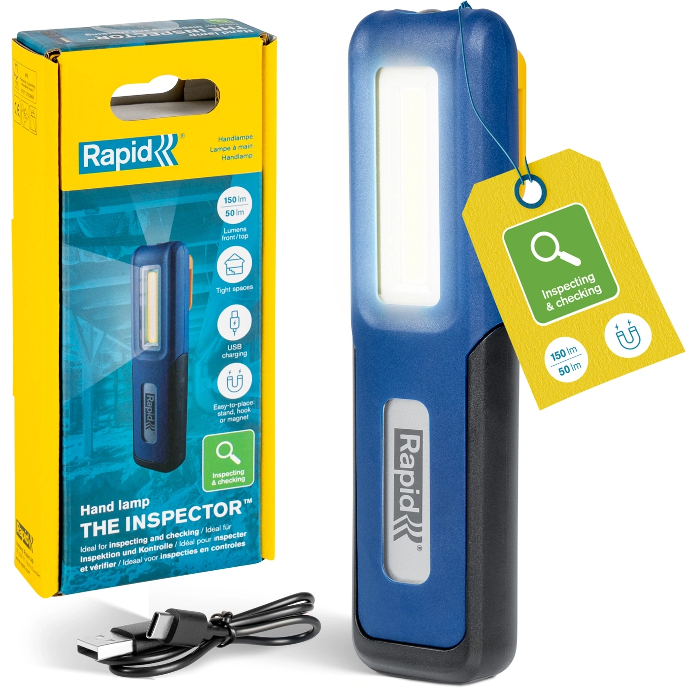 RAPID The Inspector Akku-Arbeitsleuchte LED Magnet Taschenlampe USB-C 5001732