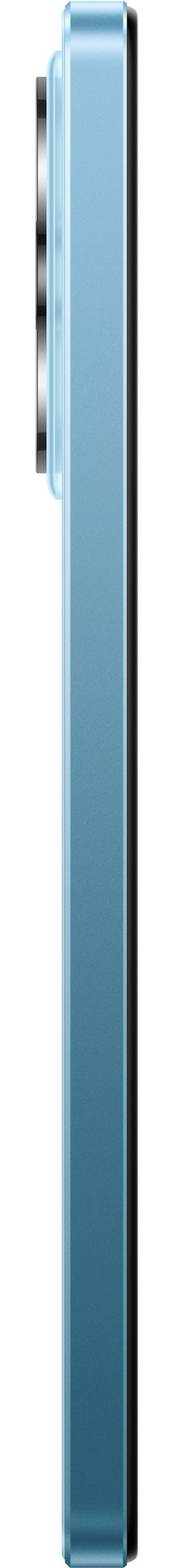 Blaues Smartphone-Seitenansicht mit Kamera und schwarzem Rand, modernes Design