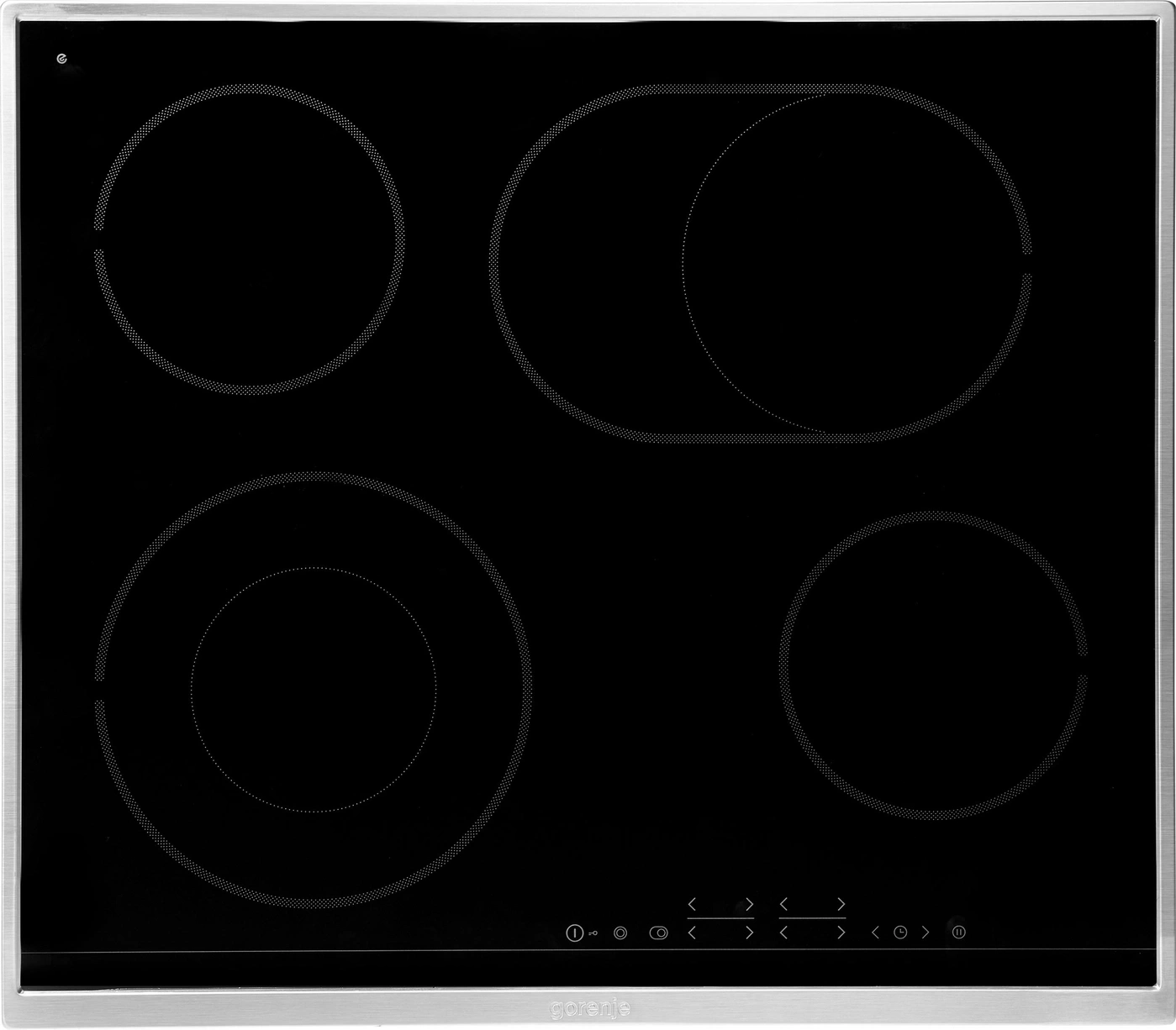 Gorenje Kochfeld mit vier runden Heizzonen und Touch-Bedienfeld.