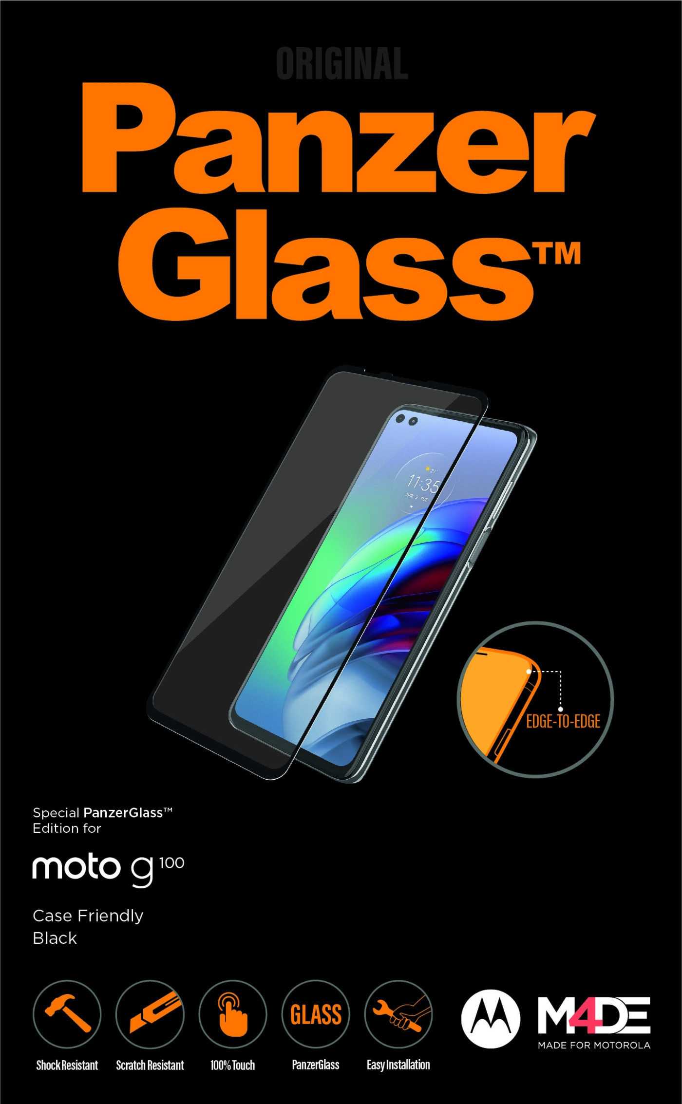 PanzerGlass™ Displayschutzfolie Motorola Moto G100 Schutzglas Panzerfolie