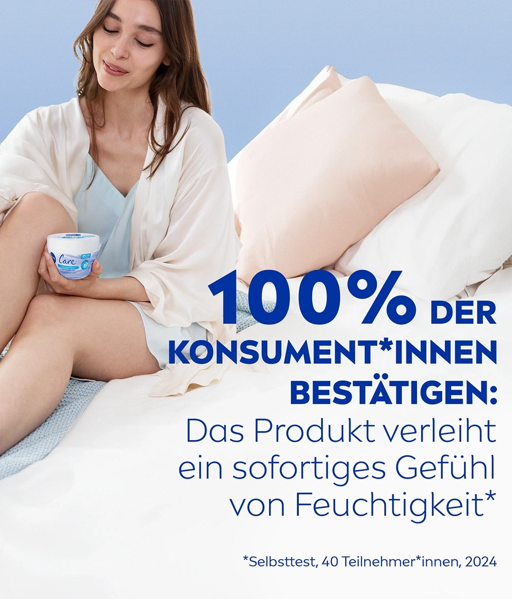 Frau mit Creme, 100% bestätigen Feuchtigkeit, Selbsttest 2024