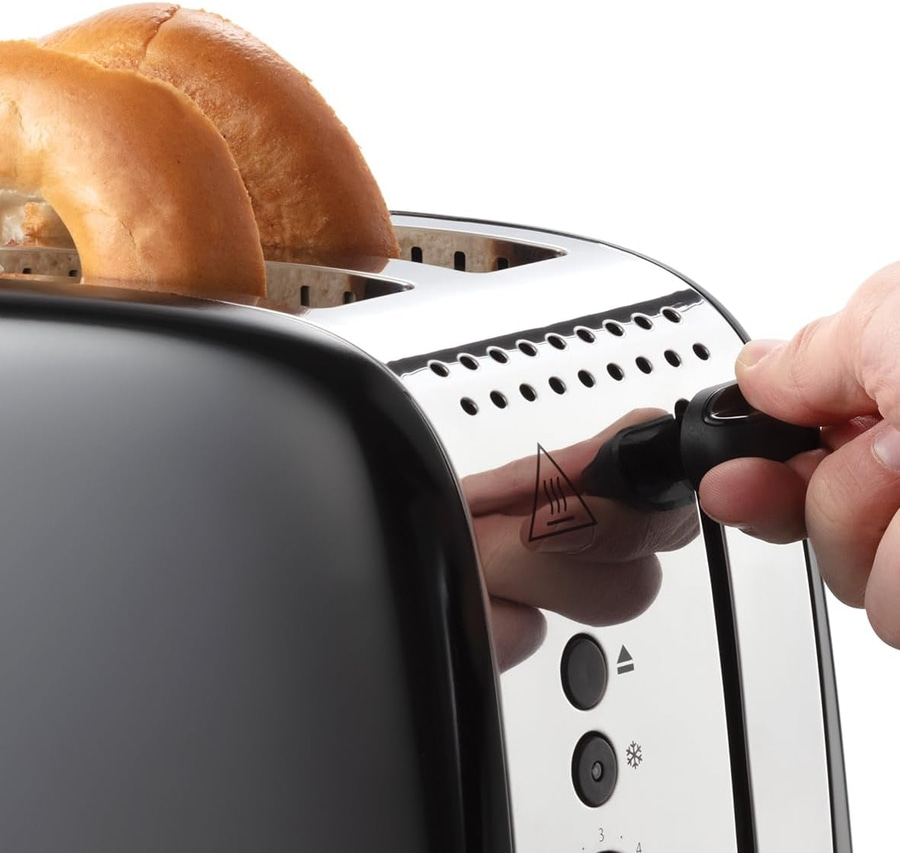 RUSSELL HOBBS Toaster Colours Plus 2 Scheiben 6 Stufen Brötchenaufsatz Schwarz
